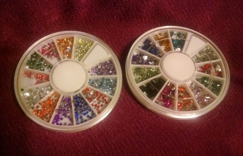 Pink Nail Design 5 Rhinestones